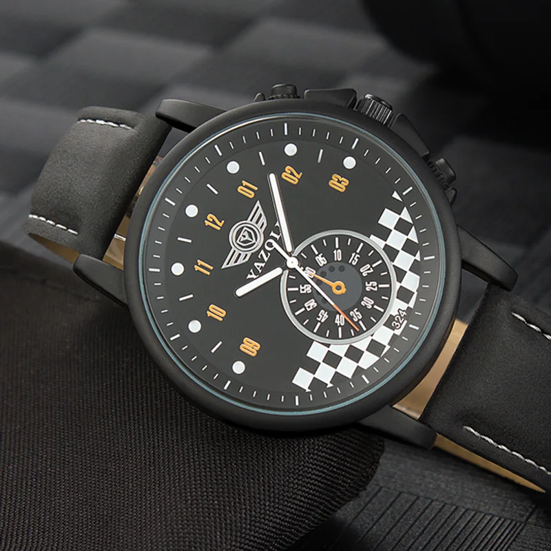 Популярные мужские часы 2019 роскошные модные водонепроницаемые Saati с кожаным