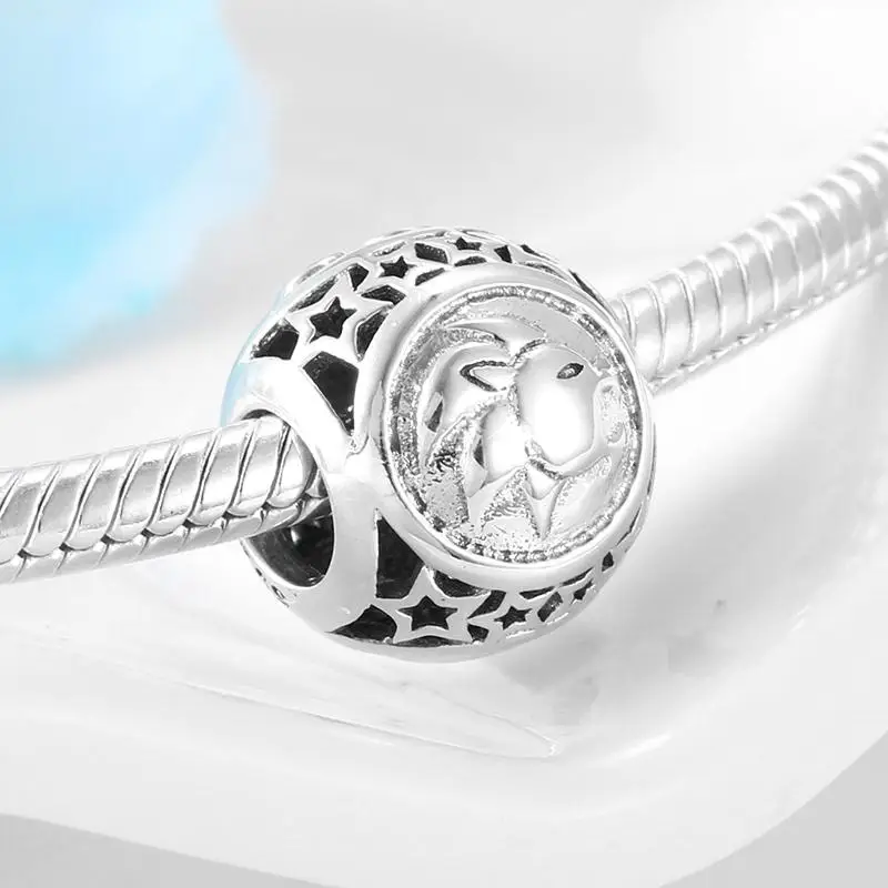 Подарочная коробка в виде 925 пробы серебро 12 созвездий Знак зодиака бусины