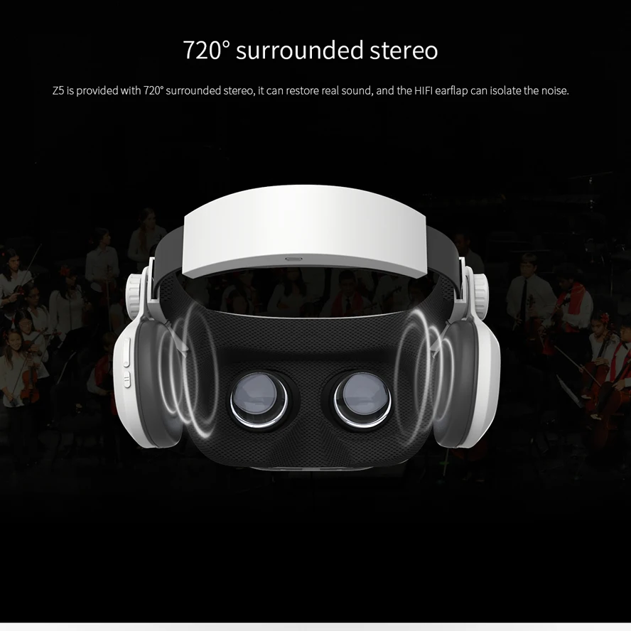 Тканевая bluetooth-гарнитура встроенный VR шлем 3D очки виртуальной реальности беспроводное подключение портативный мини складной широкий просмотр