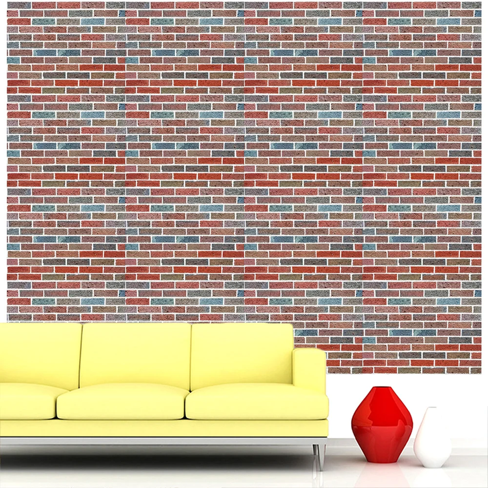

Old Brick Wall Design Wall Stickers Seamless Wall Stickers Fresh Living Room Background Decor Creative Wall Decals Sticker Mural