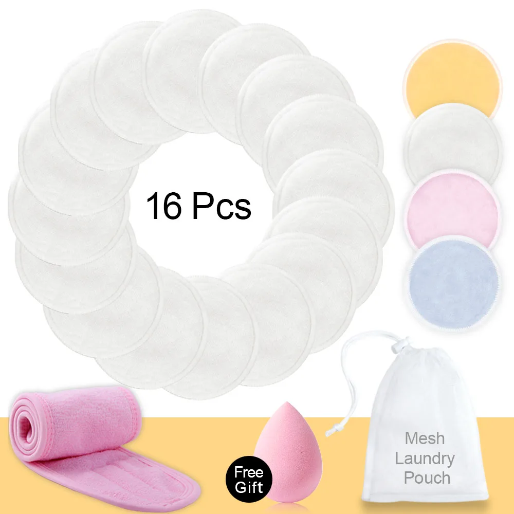 Средство для снятия макияжа с моющиеся Ватные диски многоразовый уход за кожей