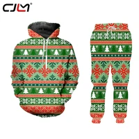 cjlm tracksuit 3d printing two piece hooded sportswear menwomen sportswear christmas festival zip hoodies sweatshirts