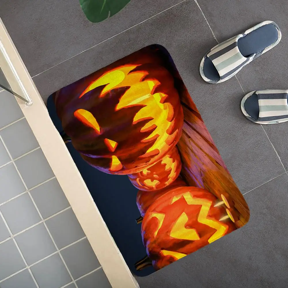 

Happy Halloween Pattern Carpet Kitchen Entrance Door Mat Anti-slip Floor Rug Bathroom Area Hallway Free Shipping