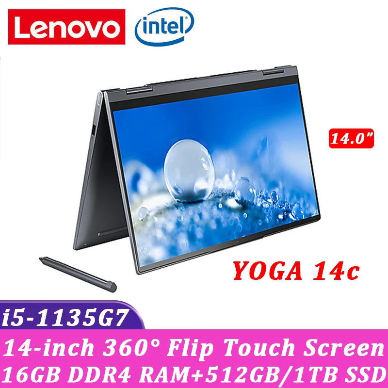 

Lenovo Yoga 14c 2021 laptop i5-1135G7 16GB RAM 512GB/1TB SSD ThunderBolt 4.0 WiFi 6 Touch Screen Windows 10 Ultraslim computer