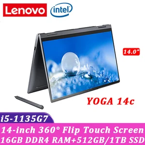 lenovo yoga 14c 2021 laptop i5 1135g7 16gb ram 512gb1tb ssd thunderbolt 4 0 wifi 6 touch screen windows 10 ultraslim computer free global shipping