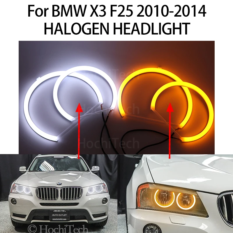 

Switchback Cotton Light LED Angel Eye Dual White Amber for BMW X3 F25 2010 2011 2012 2013 2014 HALOGEN HEADLIGHT