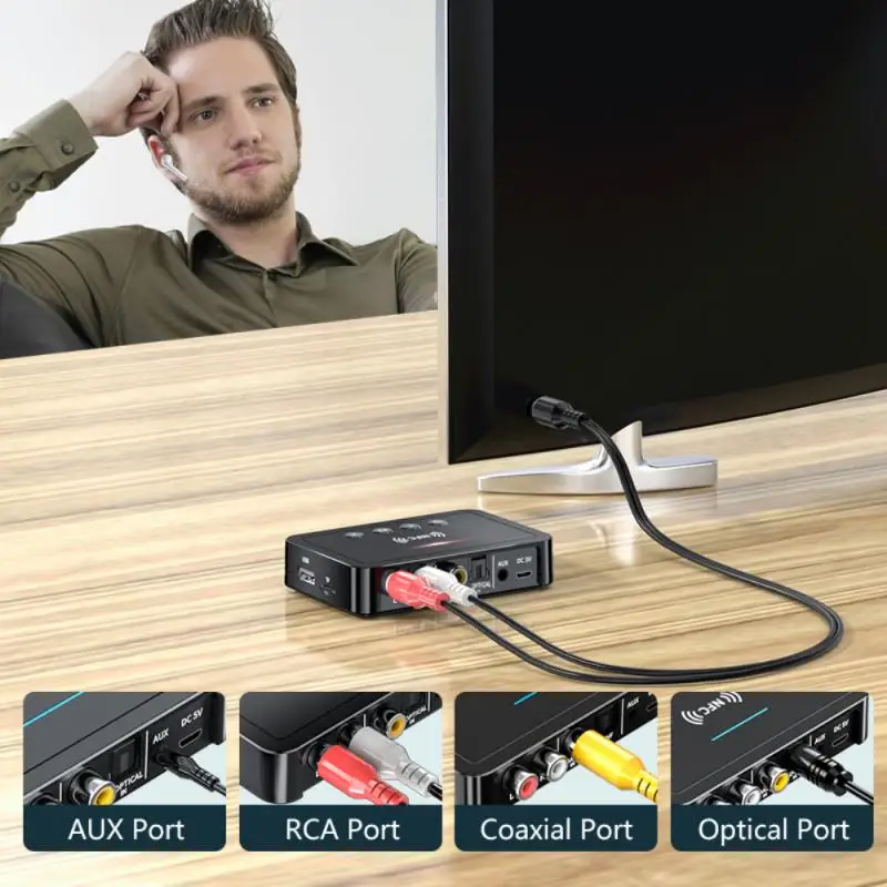 Приемник-передатчик Bluetooth 5 0 FM стерео AUX разъем 3 мм RCA | Электроника