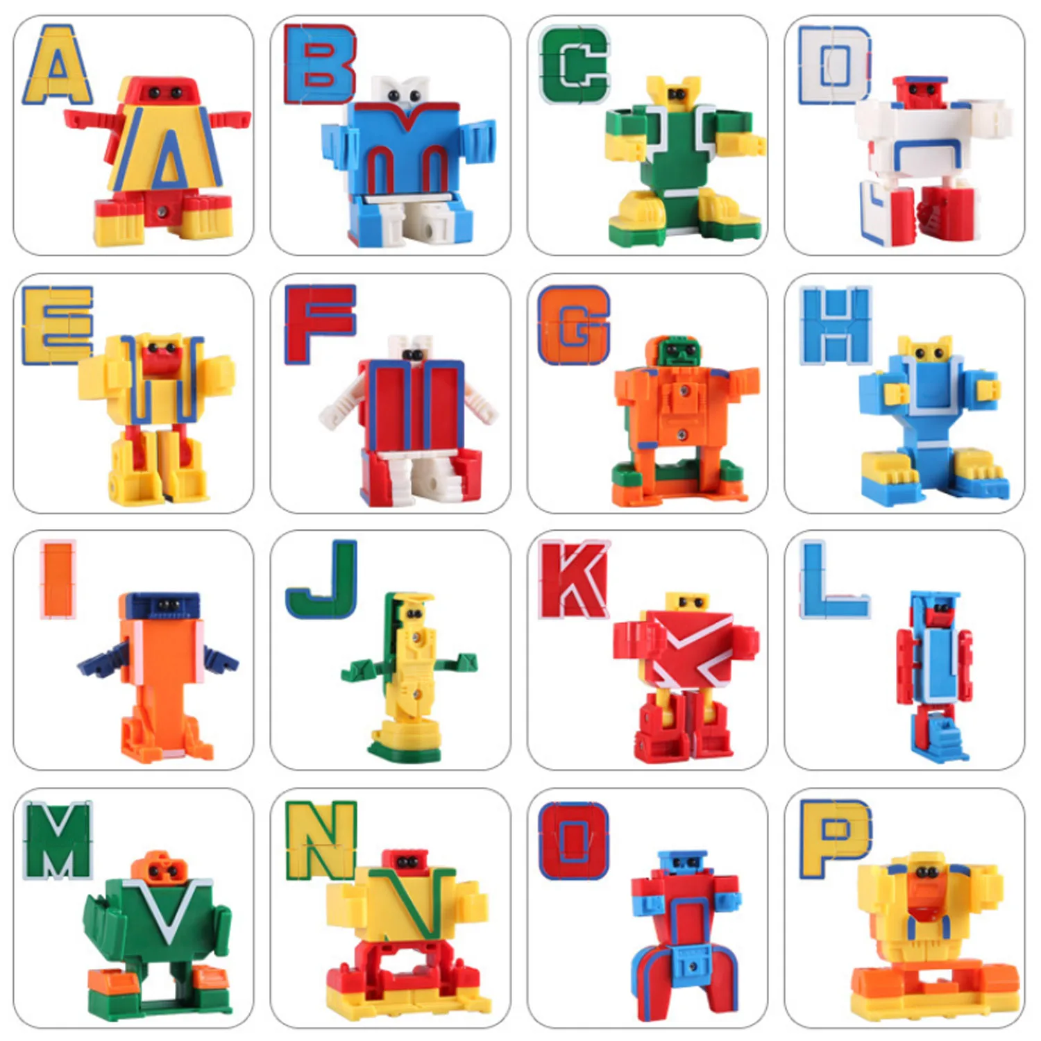Besegad 26 шт. деформационный алфавит с буквами-роботами обучающая головоломка Tos на