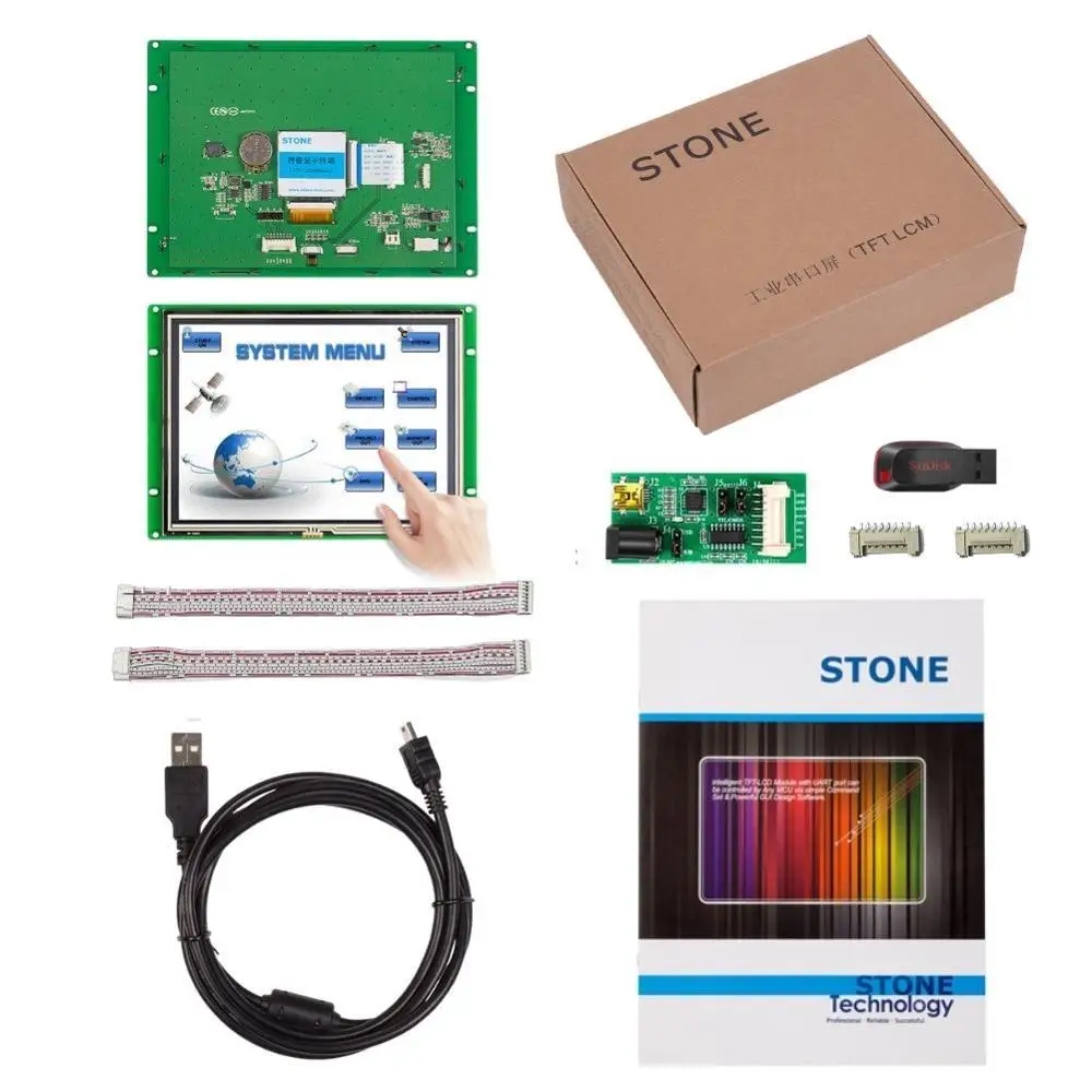 

ЖК-модуль UART PORT HMI TFT с 8-дюймовой сенсорной панелью + плата контроллера с поддержкой любого микроконтроллера