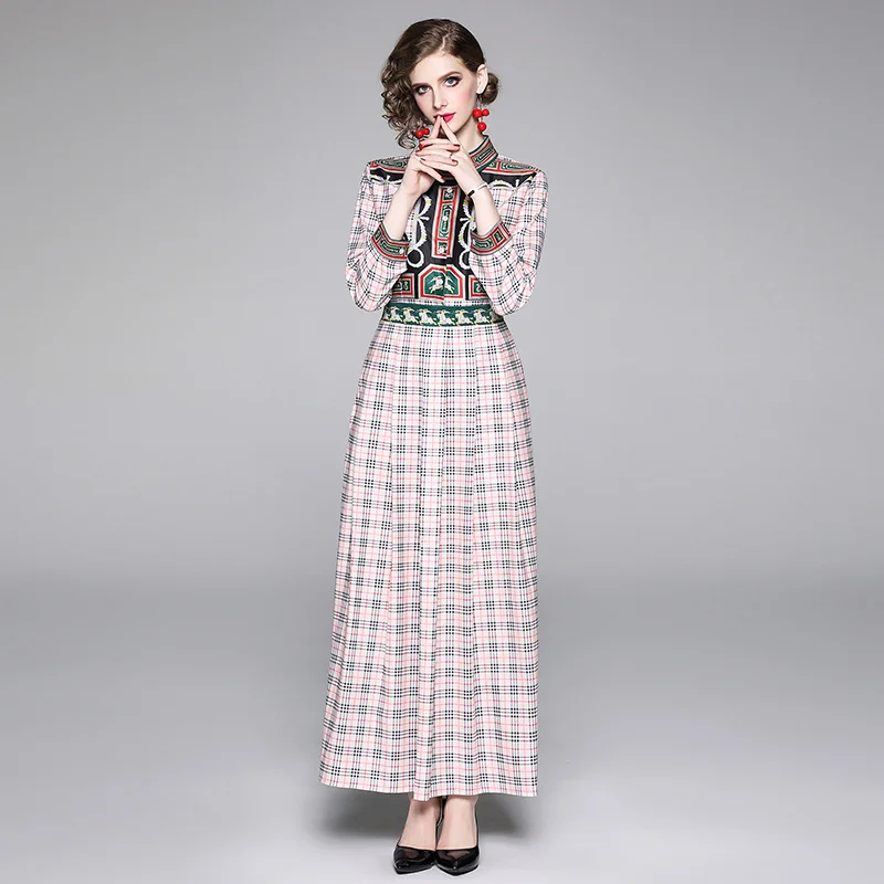 Женское винтажное платье-рубашка А-силуэта Повседневное с длинным рукавом и