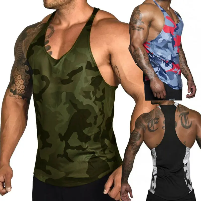 2019 мужская майка камуфляжная свободная повседневная спортивная для бега и
