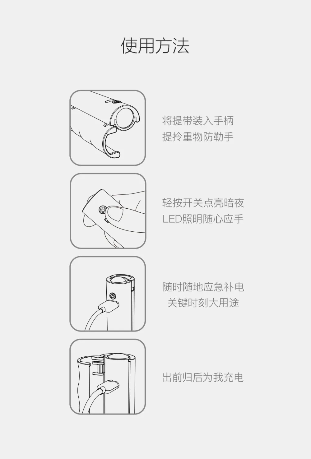 XIAOMI MIJIA ULlife Фонарик светодиодный уличный фонарик портативный мобильный ручка питания 3 в 1 Многофункциональный usb зарядка удобство