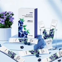 bioaqua 10pcs moisturizing blueberry sleeping mask skin care oil control smooth tender replenishment remove fine line mask cream