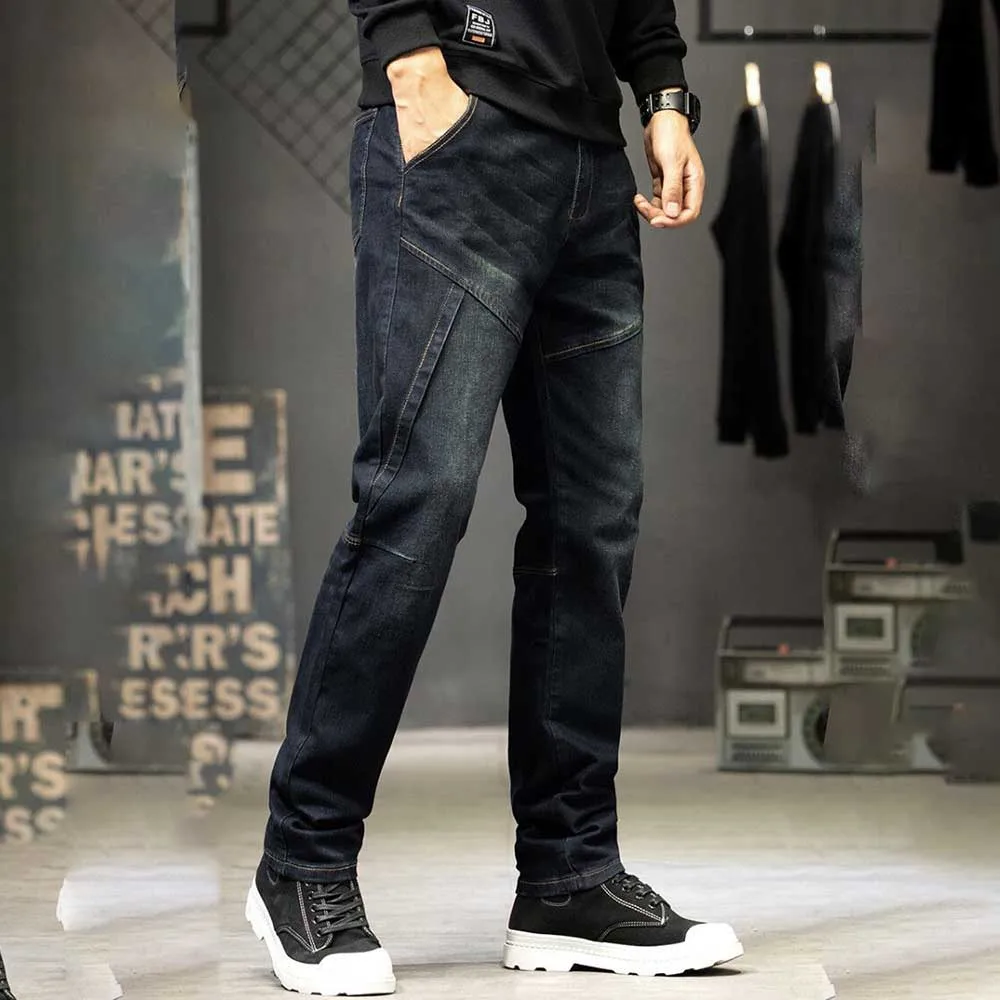 Fashion Cargo Jeans Men Denim Pants Loose Baggy Straight Trousers Streetwear Hiphip Harem Jeans Plus Size 40 44 Men Clothing