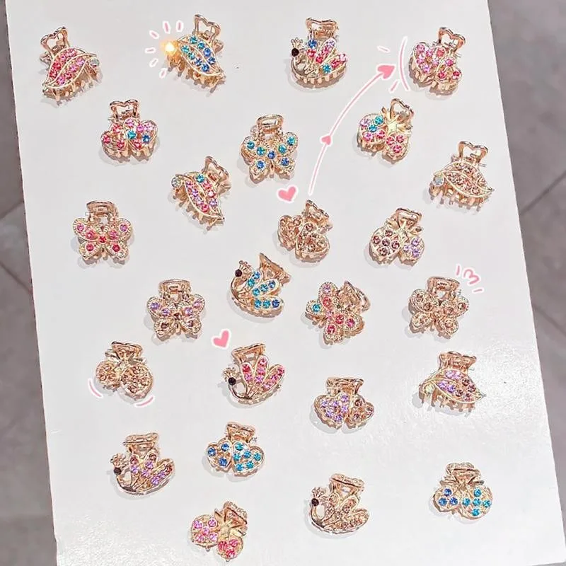 

5pcs/set Vintage Elegant Crystal Butterfly Feather Small Hair For Women Sweet Clips Hairpins Claws Accessories Girls V9P8