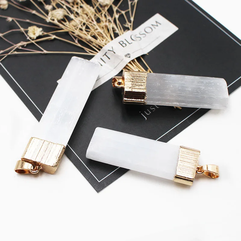 Женское Ожерелье из натурального селенита подвеска Маятник ожерелье камня