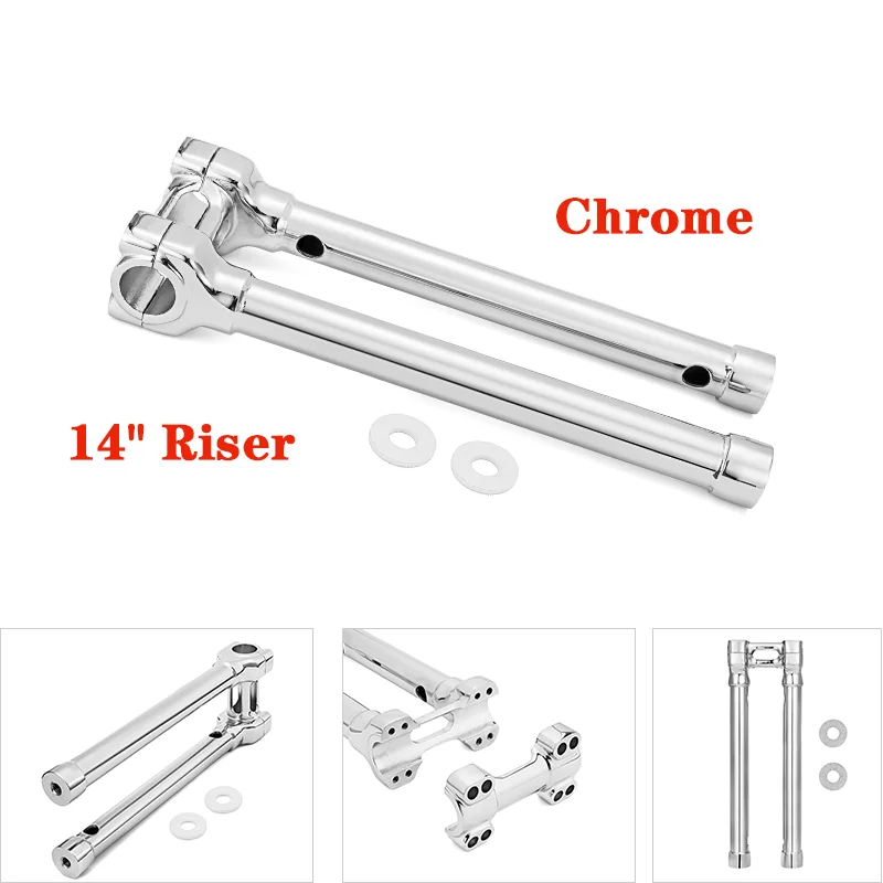 

Зажим на руль для Harley Dyna Softail Touring Sportster, 14 дюймов, зажим для руля, подходит для Street Bob Low Rider/Fat Boy/1200 & 883/Road King CNC-Alu