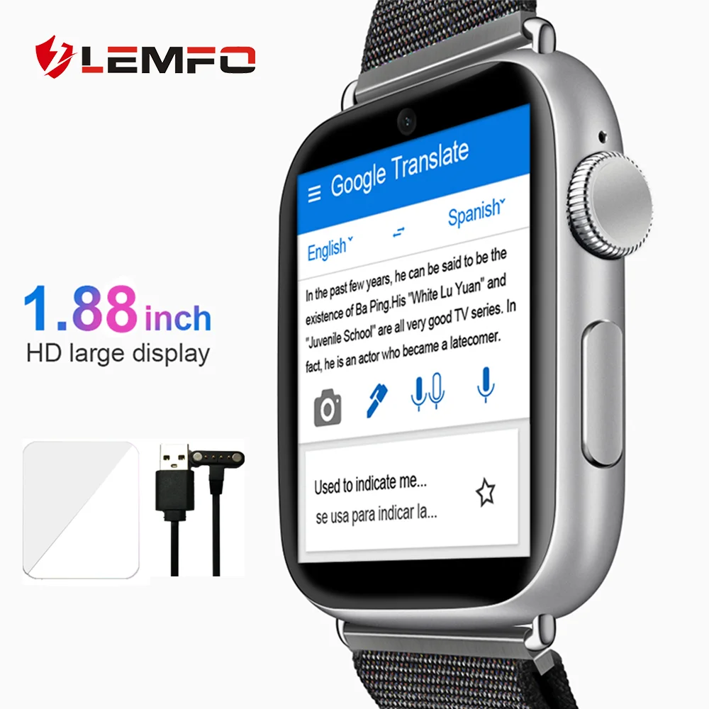 Смарт часы LEMFO LEM10 4G экран 1 88 дюйма 4 Гб 64 ГБ мужские наручные смарт женские умные