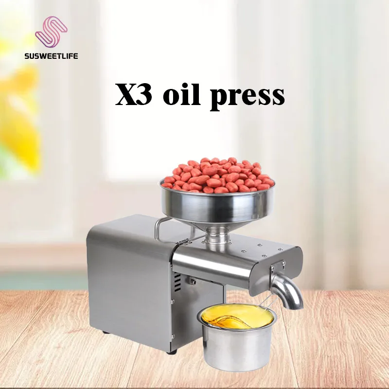 

X3 220/110V SUSWEETLIFE Oil Press Automatic Household FLaxseed Oil Extractor Peanut Oil Press Cold Press Oil Machine 1500W (MAX)
