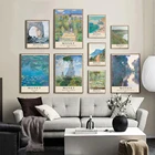 ВИНТАЖНЫЙ ПЛАКАТ, принты Клода Моне, холст, живопись, природный художественный принт, ботаническая спальня, Настенная картина для гостиной, домашний декор