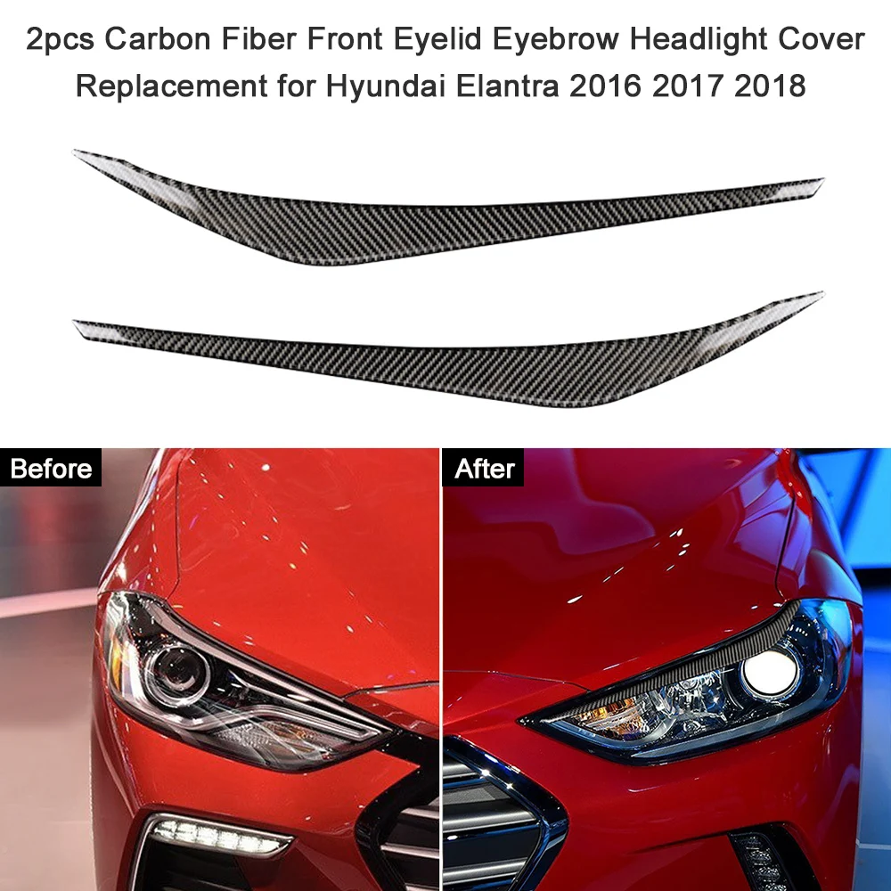 Замена передней фары из углеродного волокна для Hyundai Elantra 2016 2017 2018 2 шт.|Абажуры| |