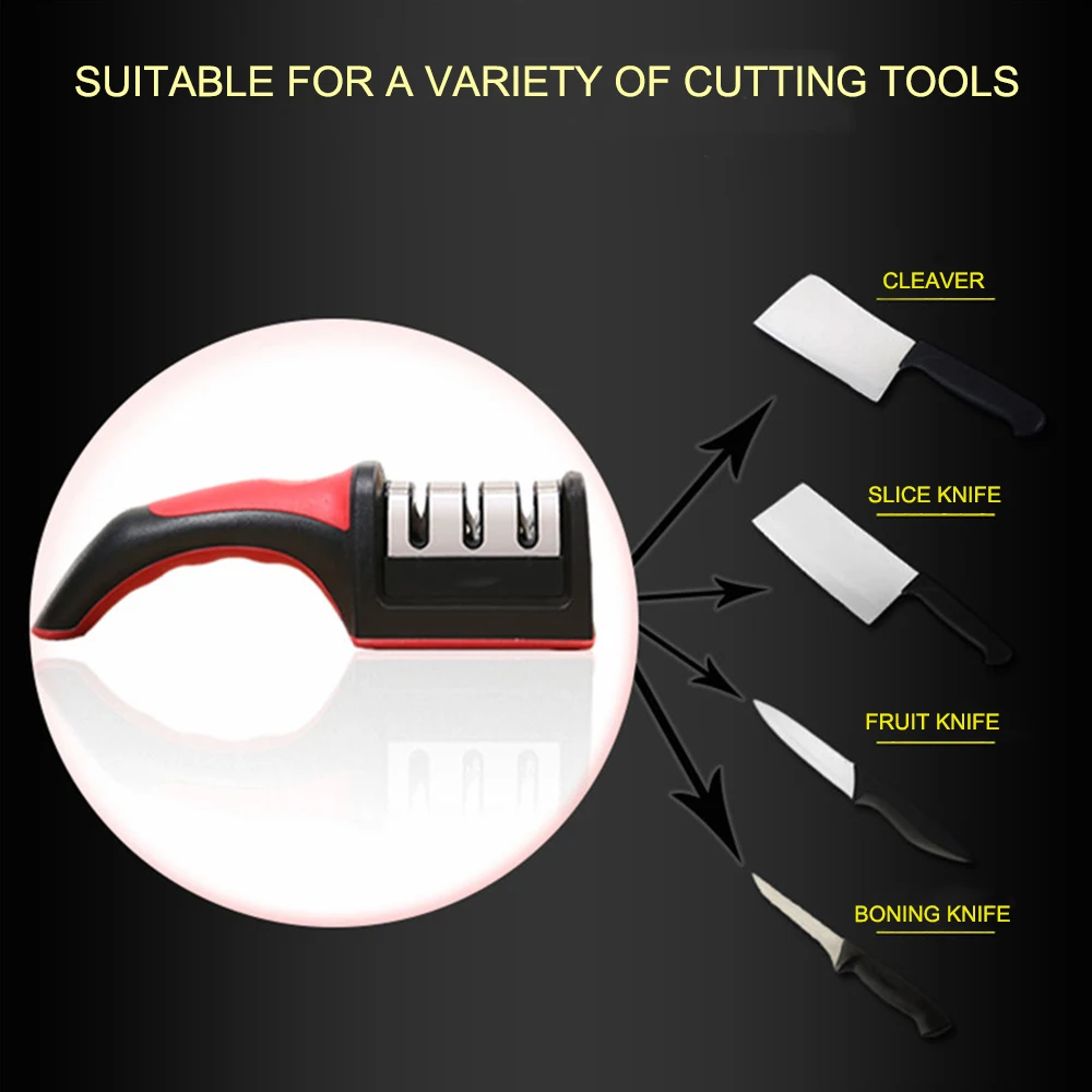 3 Stages Professional Knife Sharpener Quick Kitchen Manual Scissors Grinder Sharpening tungsten diamond Ceramic Tool | Дом и сад