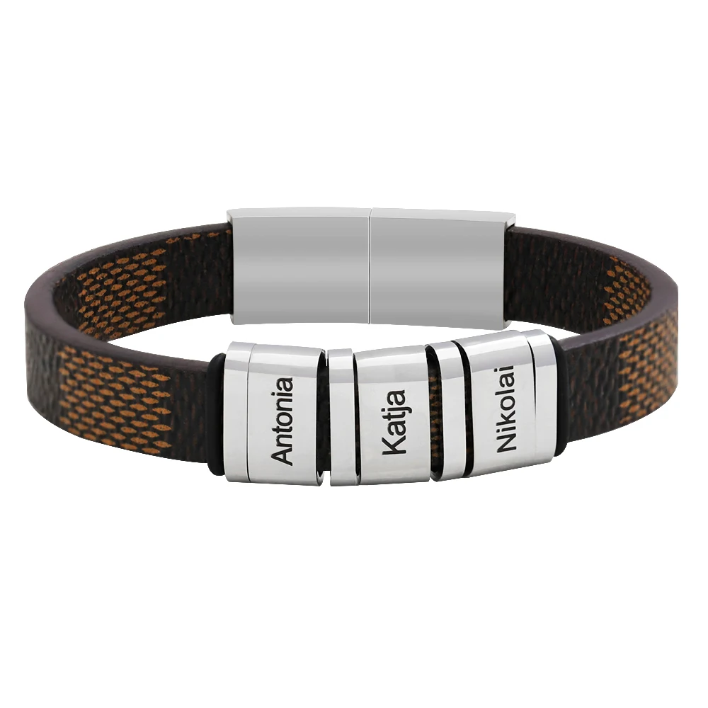 Индивидуальный браслет MYLONGINGCHARM с именем семьи из нержавеющей стали|Плетеные