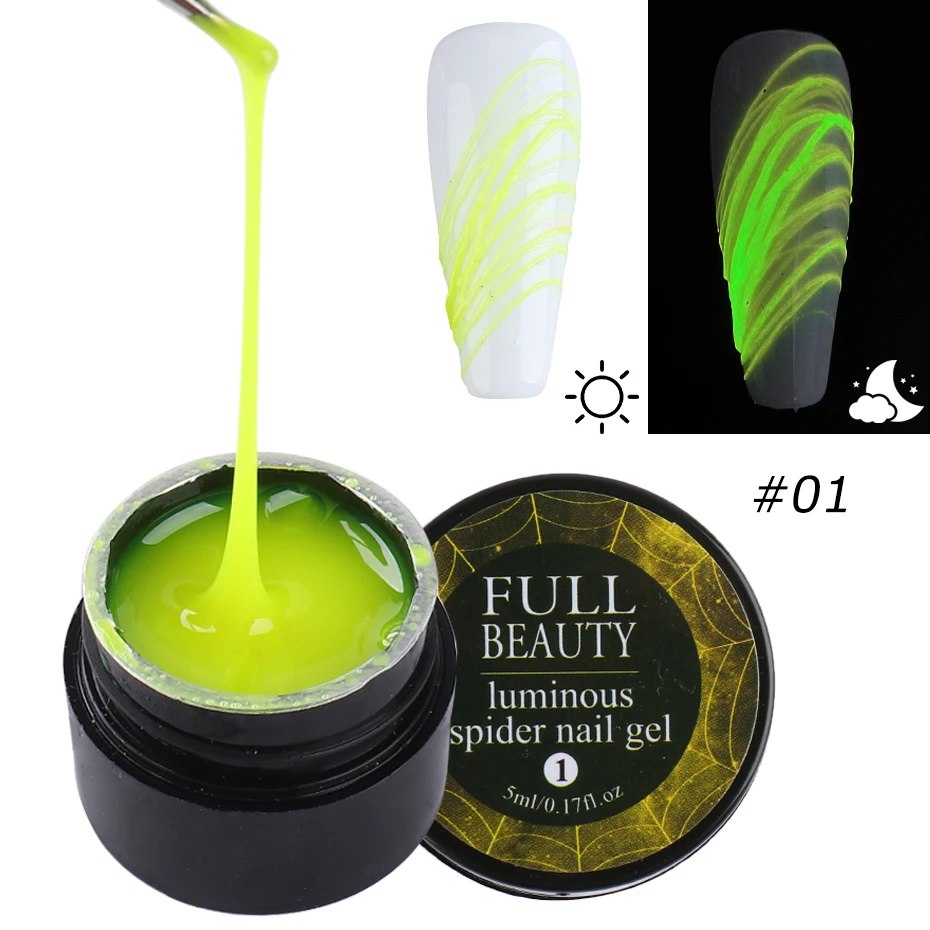 5ml Luminous Nail Spider Gel Glowing In the Dark Fluorescent Neon Drawing Web Wire Line Art UV Polish Manicure TR1840-1 | Красота и