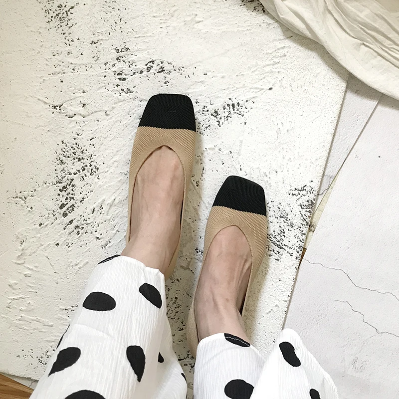 Новая женская обувь Дышащие детские вязаные V разноцветного