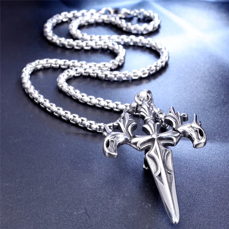 Прохладный античное серебро меч викингов амулет-подвеска ручной работы |