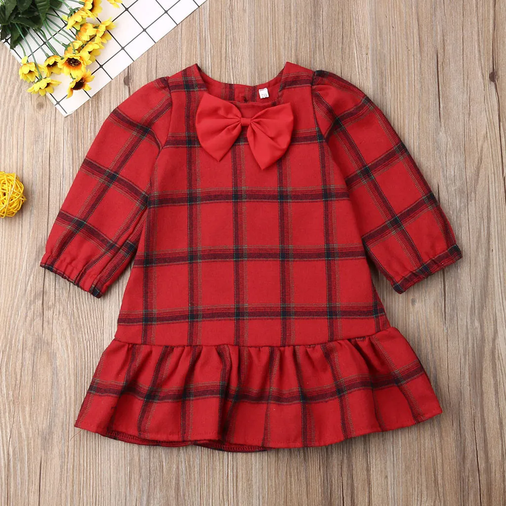 Платье для девочек; vestidos; Детские платья для девочек; vestido infantil; рождественское повседневное клетчатое платье с длинными рукавами из хлопка; Z4
