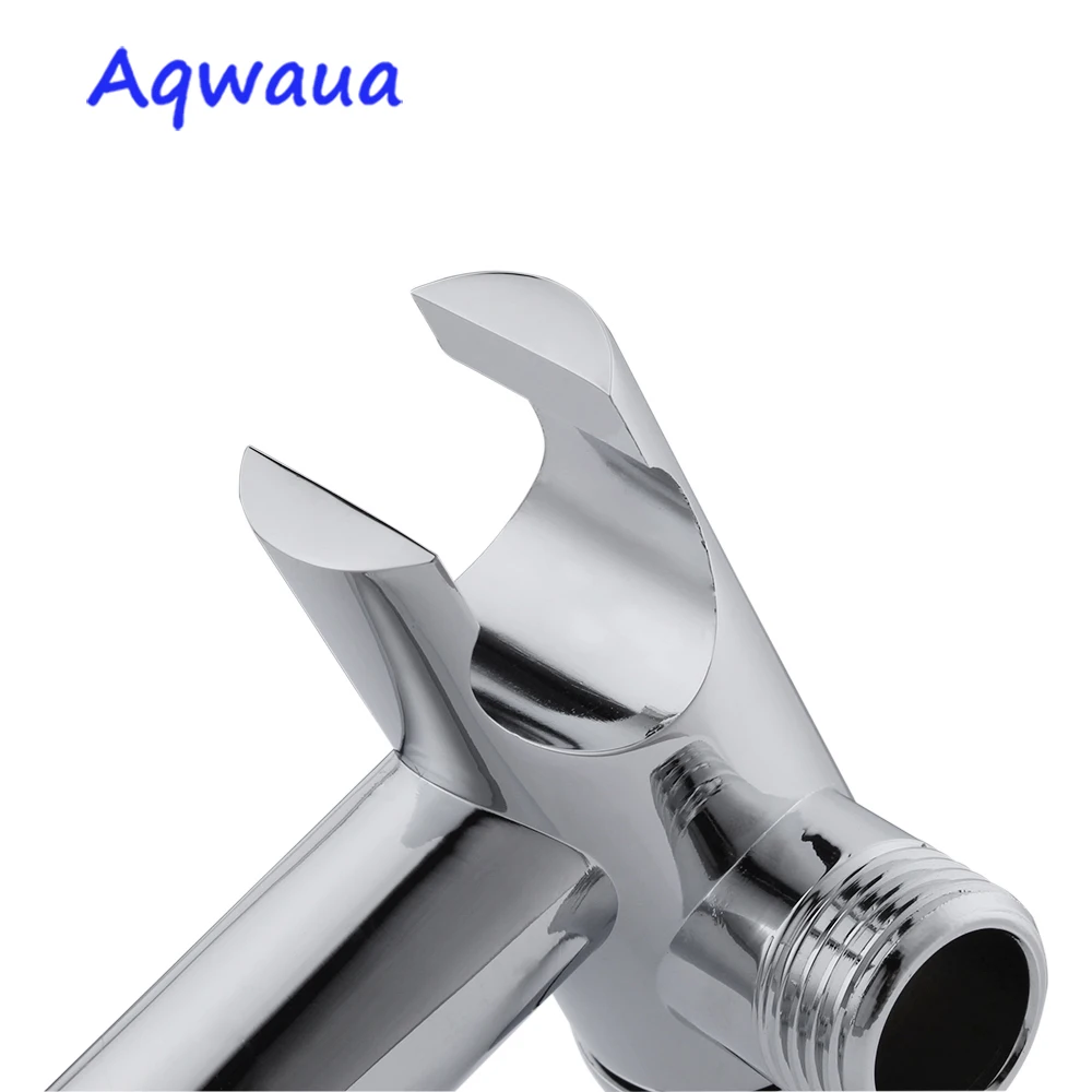 aqwaua faucet angle valve with holder water stop valve switch for shower water control bathroom accessories chrome plated free global shipping