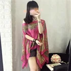 1 шт. Для женщин шаль Boho Цветочный принт шифон непроницаемый для солнечных пляжное Бикини Cover Up для лета SAL99