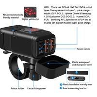 motorcycle sae to dual usb charger vehicle mounted with led voltmeter and on off switch qc3 0 usb charger