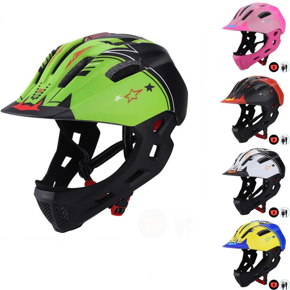 

80% Hot Sales!! Children Cycling Helmet In-Mold Riding Protective Hat with USB Charging Lamp for Outdoor Sports