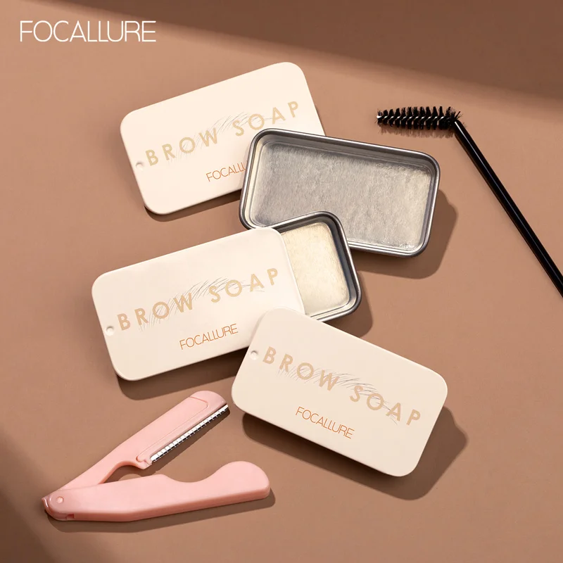 

Focallure Eyebrow Soap Wax With Trimmer Fluffy Feathery Eyebrows Pomade Gel For Eyebrow Styling Makeup Soap Brow Sculpt Lift