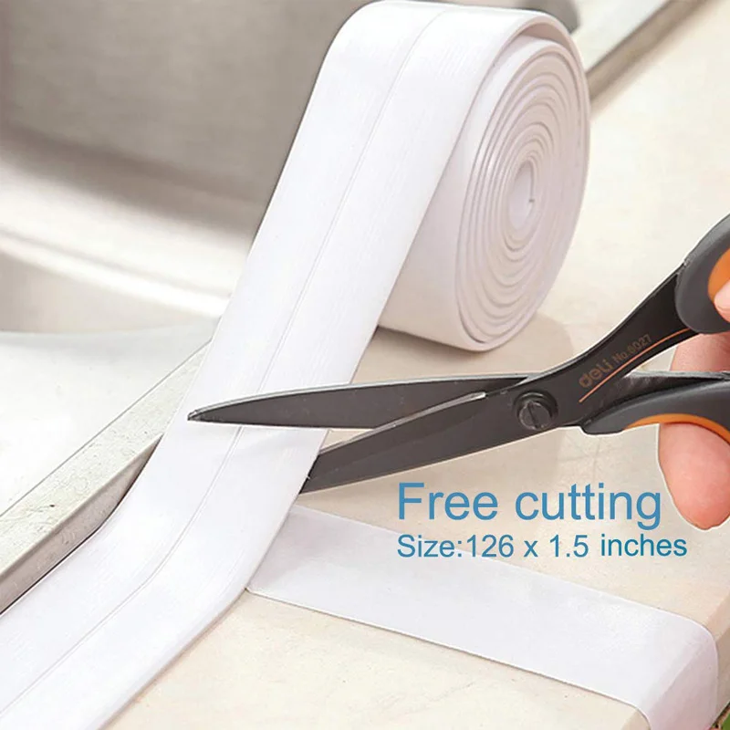 

New Home Bathroom Bathtub Sink Bath Sealing Strip Tape White PVC Self Adhesive Waterproof Wall Sticker For Art Kitchen 3.2M