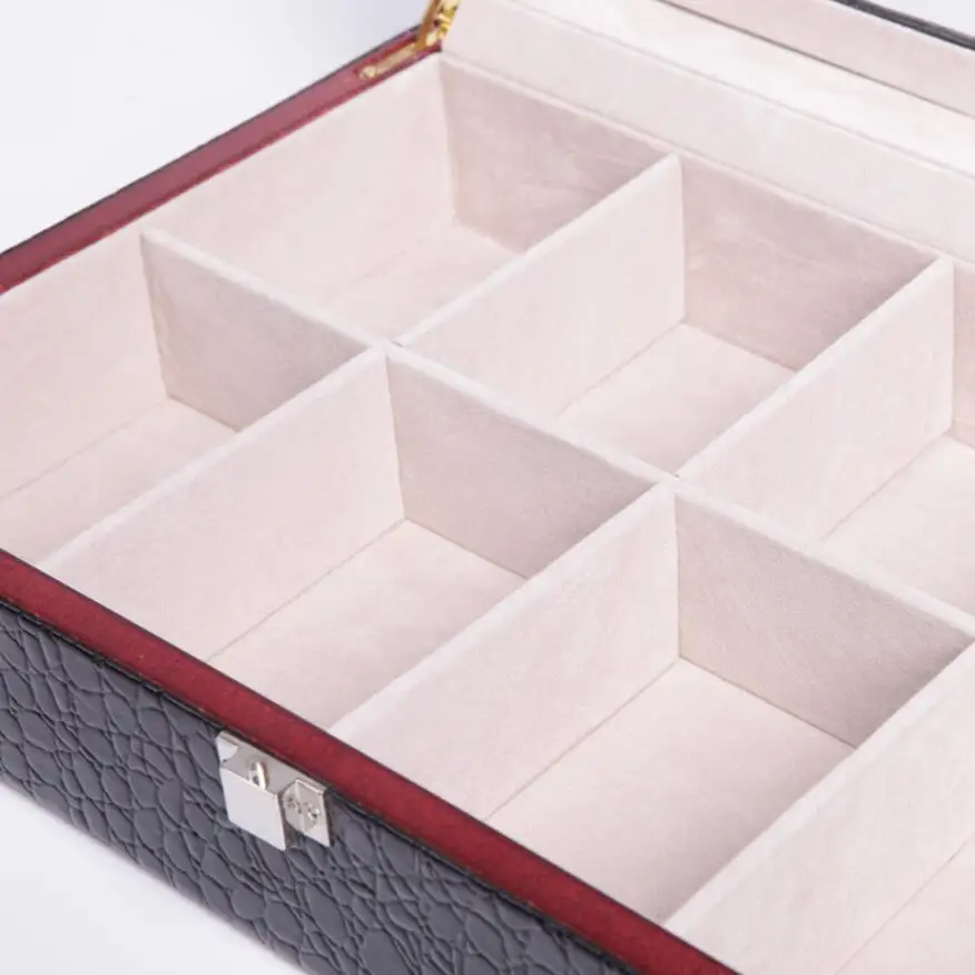 

8 Slots PU Leather Black Watch Box Case Jewelry Display Storage Organizer Holder Packaging Collection Casket Caja de For Men