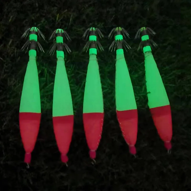 YJBYYX 1 упаковка содержит 5 световой крючки с блесной в виде кальмара Высокое