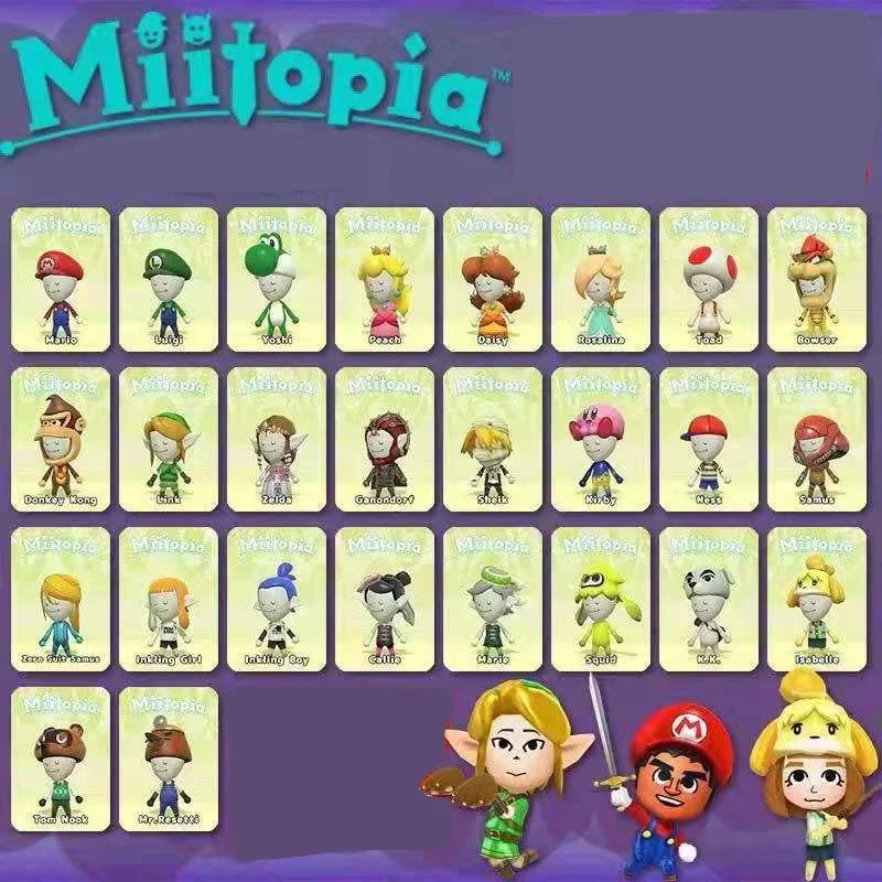 26 шт. полный комплект MiiTopia Amxxbo NFC печатная мини-карта разблокировка одежды для NS