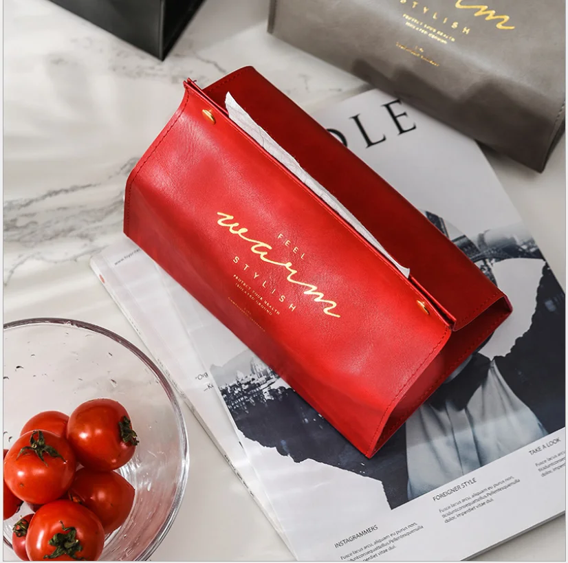 Держатель из искусственной кожи для полотенец салфеток контейнер коробка