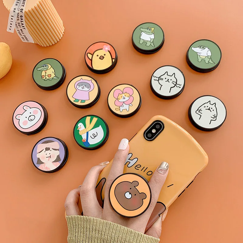 Складная подставка с забавным мультяшным рисунком для планшетов Huawei iphone XS 7 plus