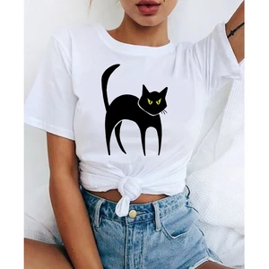 Graphic tees tops Cool cat tshirts women funny t shirt O-neck T-shirt Vintage Ullzang Mujer_T-Shirt