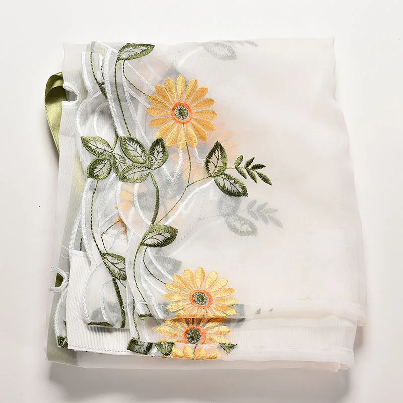 Современные цветочные тюлевые шторы на окна прозрачные для гостиной спальни