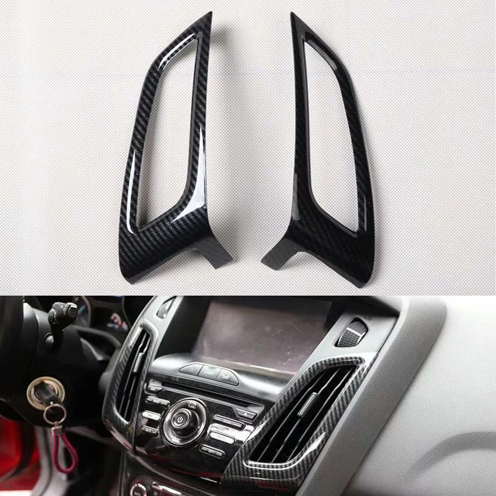 

For Ford Focus 2012 Car Central Console A/C Air Outlet Vent Frame Trim ABS New Interior Car Styling 2pcs/set