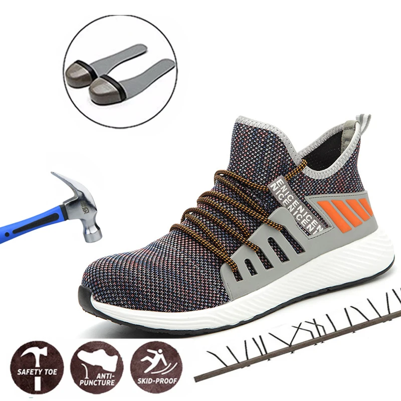 Кроссовки мужские непробиваемые со стальным носком брендовые безопасные