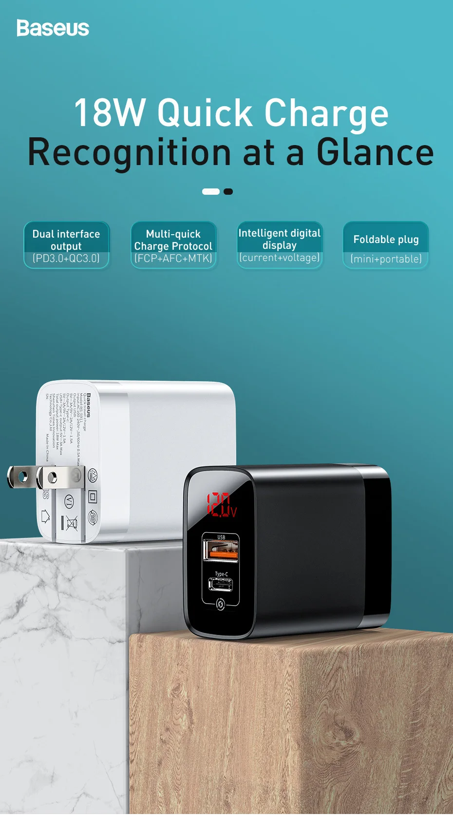 Baseus Quick Charge 3,0 USB зарядное устройство для iPhone samsung Xiaomi huawei мобильный телефон 18 Вт PD3.0 PD QC3.0 QC usb type C быстрое зарядное устройство