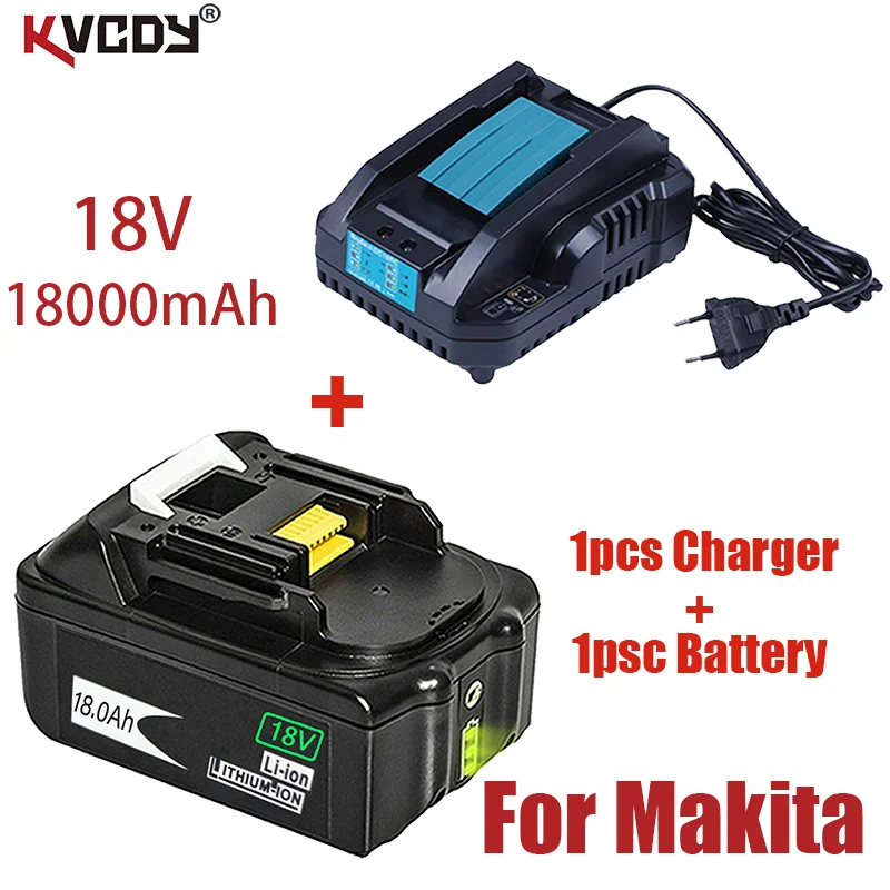 

Оригинальный аккумулятор для электроинструментов Makita, 18 в, 18000 мА ч, сменный литийионный светодиодный аккумулятор LXT BL1860B, BL1860, BL1850 + зарядное ...