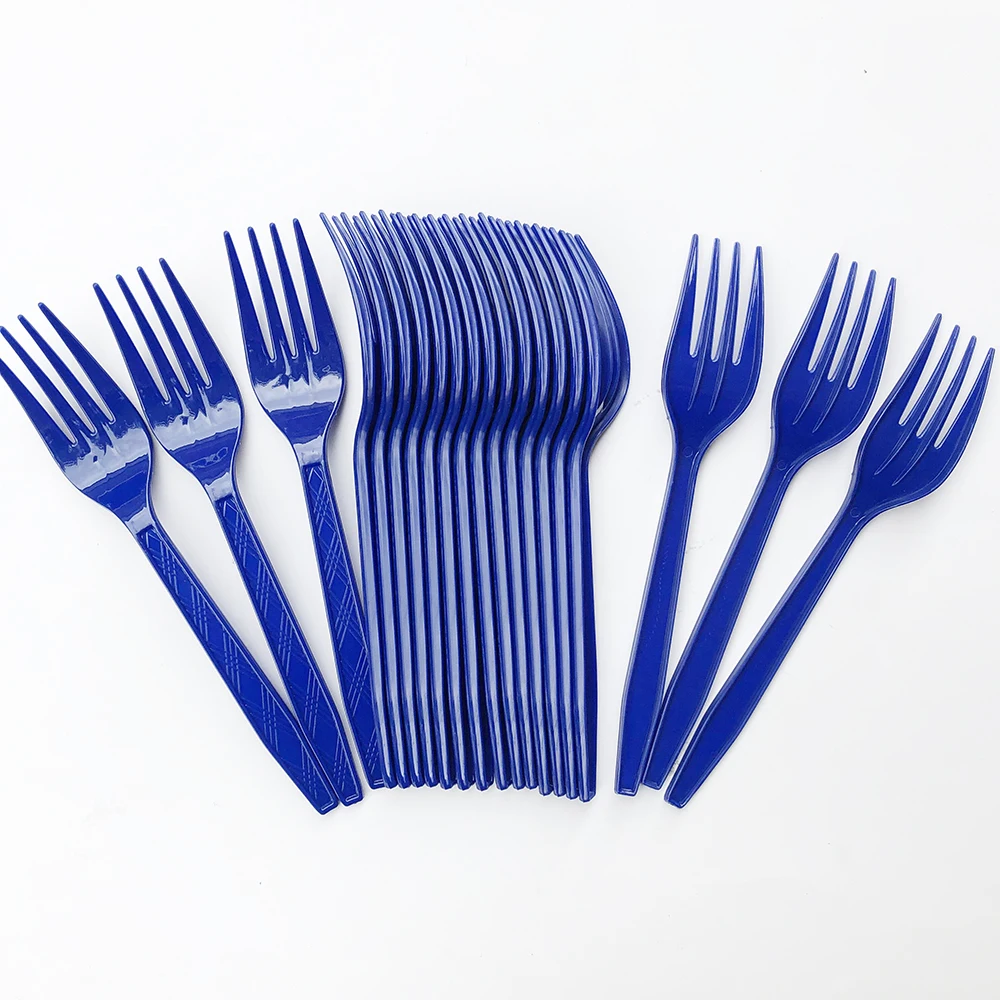 Набор столовых приборов из Королевского синего пластика 20 шт. столовые приборы