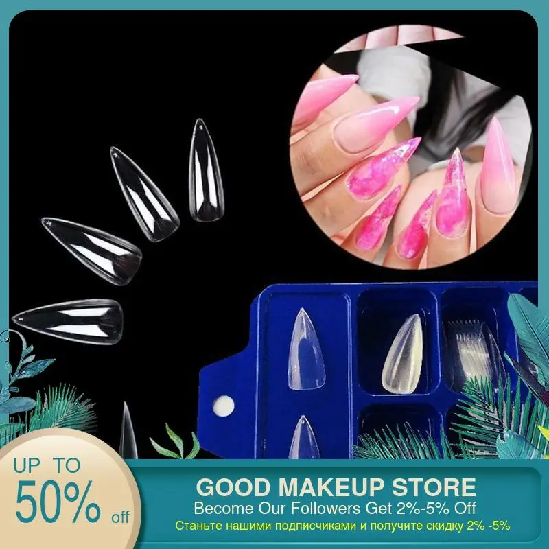 Накладные ногти 100 шт./кор. накладные с прозрачным натуральным покрытием